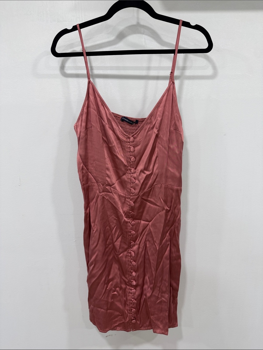 Abercrombie Dusty Rose Button-Front Slip Dress
